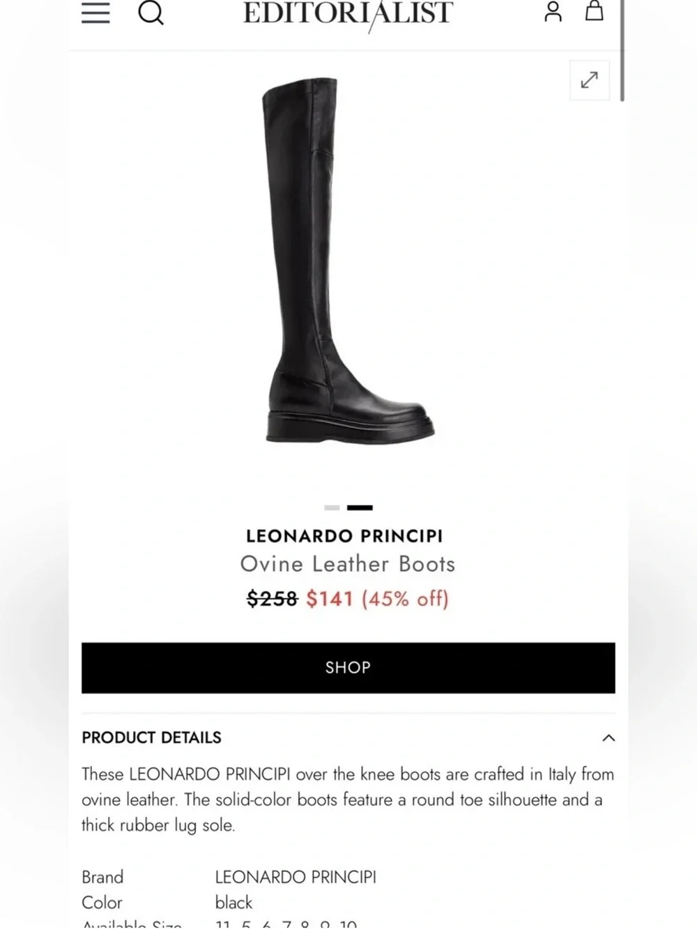 40 US 9.5 Italy 🇮🇹 Leonardo Principi Women Ovine Leather Blend Knee High Boot